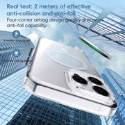 For iPhone 16 Plus Crystal Clear Frosted MagSafe Magnetic Phone Case(Transparent)