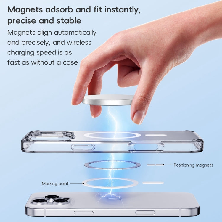 For iPhone 16 Crystal Clear Frosted MagSafe Magnetic Phone Case(Transparent)