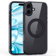 For iPhone 16 Plus Crystal Clear MagSafe Magnetic Holder Phone Case(Transparent Black) - free shipping - PMC TechLife - Order now!