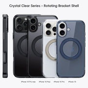 For iPhone 16 Pro Crystal Clear MagSafe Magnetic Holder Phone Case(Transparent)