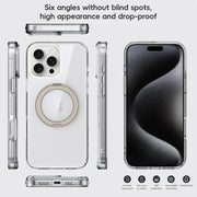 For iPhone 16 Pro Crystal Clear MagSafe Magnetic Holder Phone Case(Transparent)