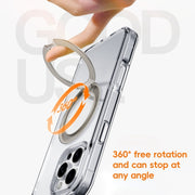 For iPhone 16 Pro Crystal Clear MagSafe Magnetic Holder Phone Case(Transparent)