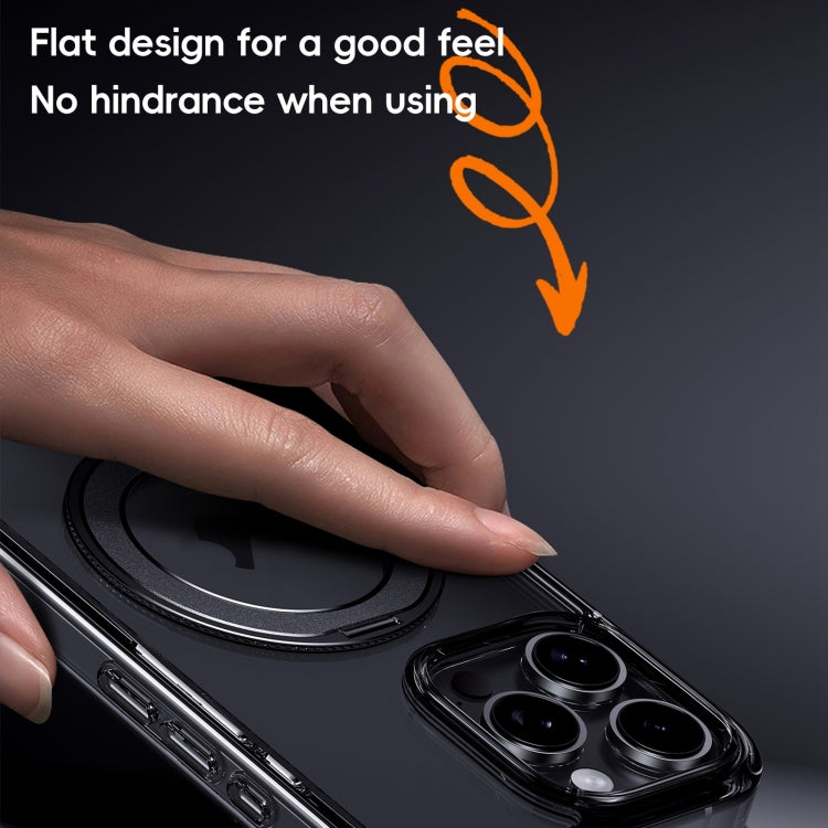 For iPhone 16 Pro Crystal Clear MagSafe Magnetic Holder Phone Case(Transparent)