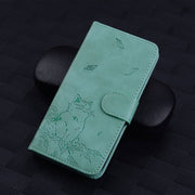 For Redmi K70 Ultra Cute Cat Embossed Leather Phone Case(Green)