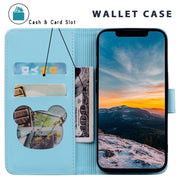 For Redmi K70 Ultra Cute Cat Embossed Leather Phone Case(Sky Blue)