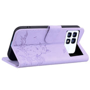 For Redmi K70 Ultra Cute Cat Embossed Leather Phone Case(Purple)