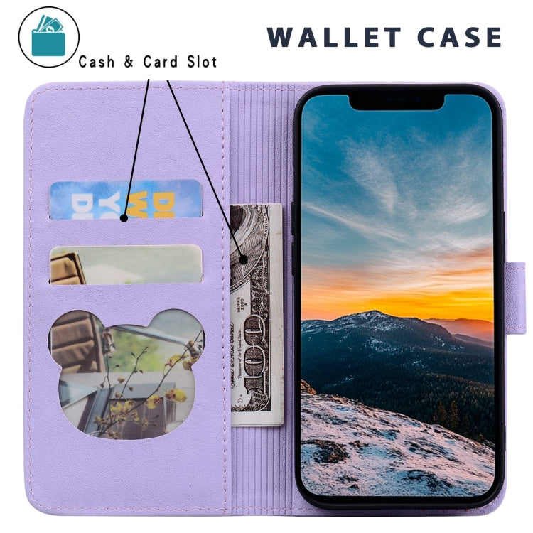 For Redmi K70 Ultra Cute Cat Embossed Leather Phone Case(Purple)