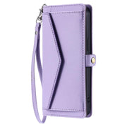 For iPhone 16e Wallet Multi-card Slot Leather Phone Case with Lanyard(Purple)