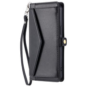 For iPhone 16e Wallet Multi-card Slot Leather Phone Case with Lanyard(Black)