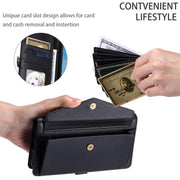 For iPhone 16e Wallet Multi-card Slot Leather Phone Case with Lanyard(Black)