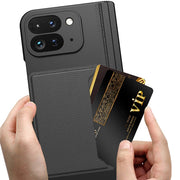 For Google Pixel 9 Pro Fold GKK Integrated Fold Hinge Card Slot Phone Case with Holder(Black)