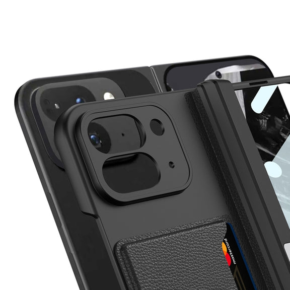 For Google Pixel 9 Pro Fold GKK Integrated Fold Hinge Card Slot Phone Case with Holder(Silver)