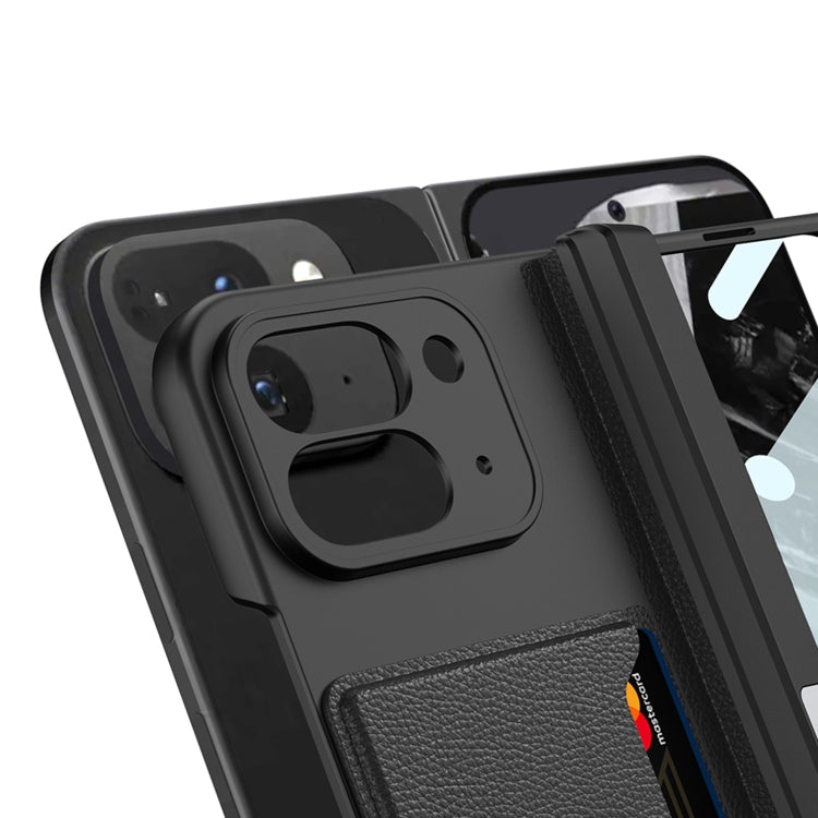 For Google Pixel 9 Pro Fold GKK Integrated Fold Hinge Card Slot Phone Case with Holder(Silver)