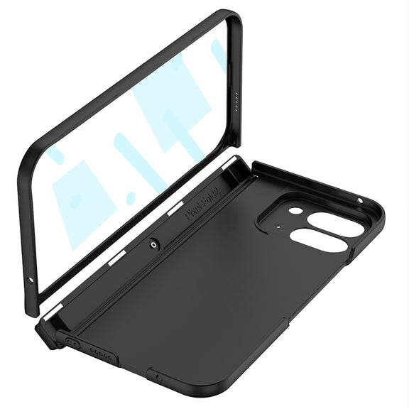 For Google Pixel 9 Pro Fold GKK Integrated Fold Hinge Card Slot Phone Case with Holder(Silver)