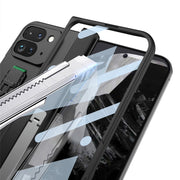 For Google Pixel 9 Pro Fold GKK Integrated Fold Hinge Wrist Strap Phone Case with Holder(Silver)