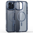 For iPhone 16 Pro Max Mirror Crystal Clear Lens Holder MagSafe Magnetic Phone Case(Transparent Titanium Blue) - iPhone 16 Pro Max Cases by PMC Jewellery | Online Shopping South Africa | PMC Jewellery | Buy Now Pay Later Mobicred