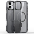 For iPhone 16 Plus Mirror Crystal Clear Lens Holder MagSafe Magnetic Phone Case(Transparent Grey) - free shipping - PMC TechLife - Order now!