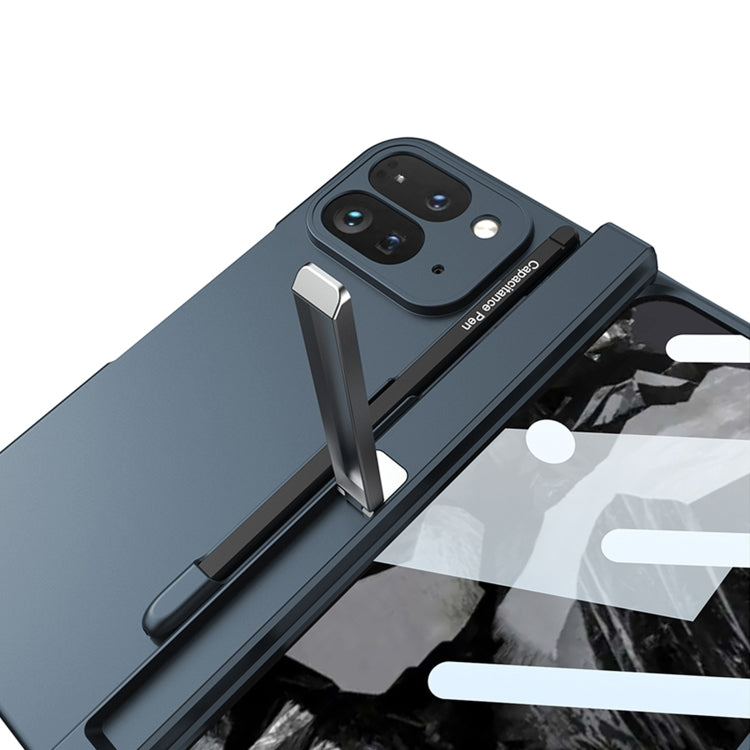 For Google Pixel 9 Pro Fold GKK Integrated Magnetic Full Coverage Flip Phone Case, Included Pen(Black)