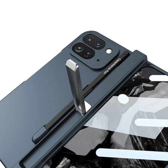 For Google Pixel 9 Pro Fold GKK Integrated Magnetic Full Coverage Flip Phone Case, Included Pen(Black)