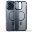 For iPhone 16 Pro Frosted Crystal Clear Lens Holder MagSafe Magnetic Phone Case(Transparent Titanium Blue) - iPhone 16 Pro Cases by PMC TechLife | Online Shopping South Africa | PMC TechLife | Buy Now Pay Later Mobicred