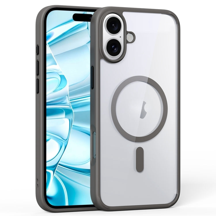 For iPhone 16 Plus Ming Shield Series MagSafe Magnetic Phone Case(Grey)