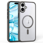For iPhone 16 Plus Ming Shield Series MagSafe Magnetic Phone Case(Grey)