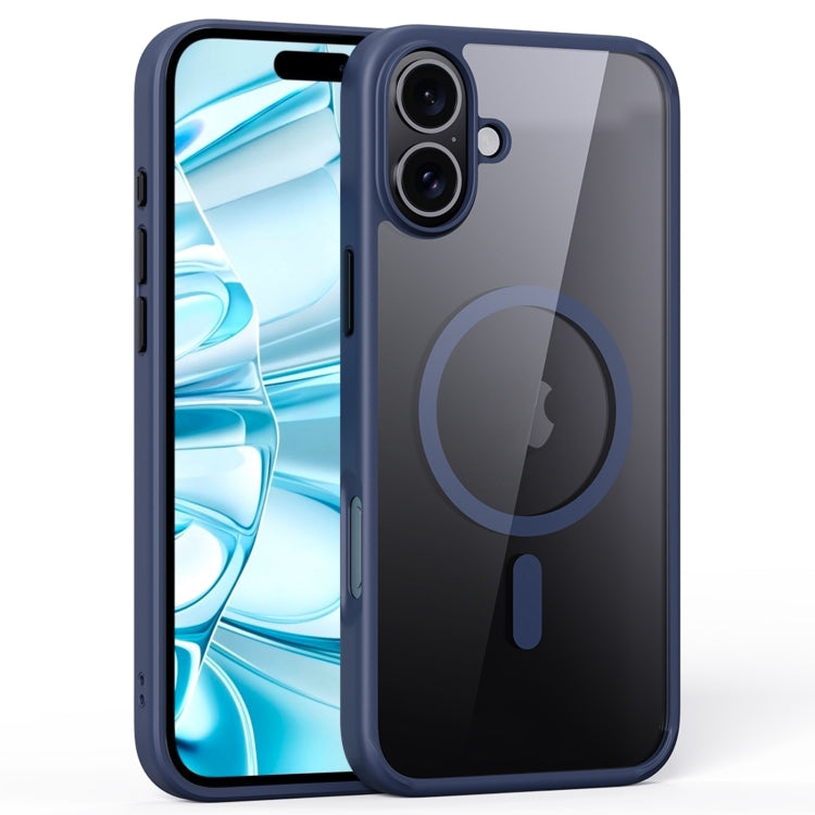 For iPhone 16 Plus Ming Shield Series MagSafe Magnetic Phone Case(Titanium Blue)