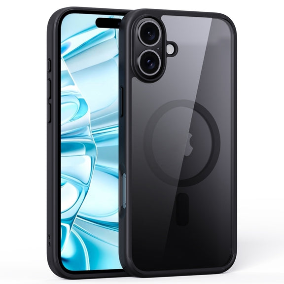 For iPhone 16 Ming Shield Series MagSafe Magnetic Phone Case(Black)