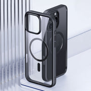 For iPhone 16 Ming Shield Series MagSafe Magnetic Phone Case(Frosted Transparent)
