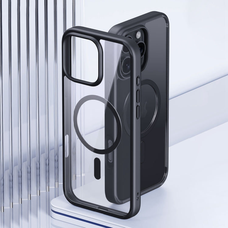 For iPhone 16 Pro Ming Shield Series MagSafe Magnetic Phone Case(Frosted Transparent)