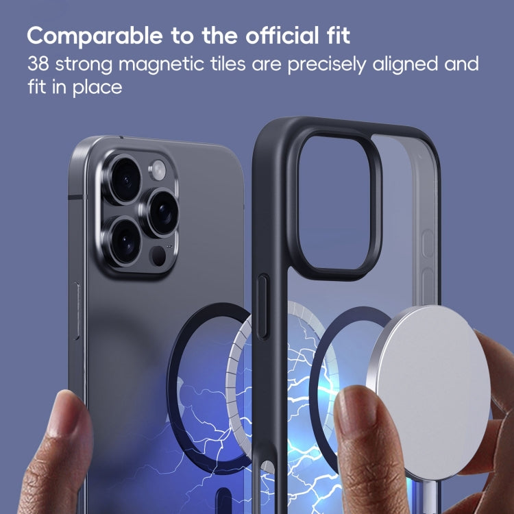 For iPhone 16 Ming Shield Series MagSafe Magnetic Phone Case(Frosted Transparent)