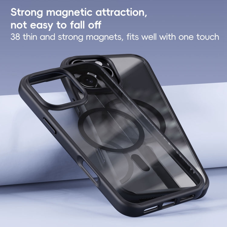 For iPhone 16 Ming Shield Series MagSafe Magnetic Phone Case(Frosted Transparent)