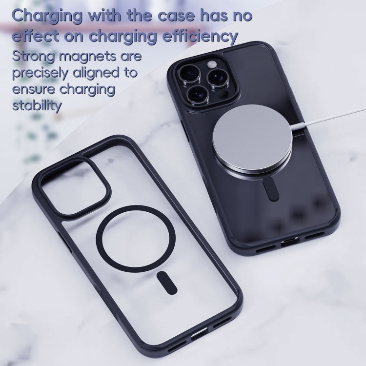 For iPhone 16 Plus Ming Shield Series MagSafe Magnetic Phone Case(Frosted Transparent)
