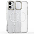 For iPhone 16 Plus Glitter Powder Lens Holder MagSafe Magnetic Phone Case(Transparent) - free shipping - PMC TechLife - Order now!