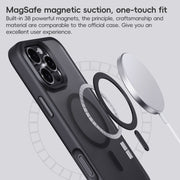 For iPhone 16 Frosted MagSafe Magnetic Phone Case(White)