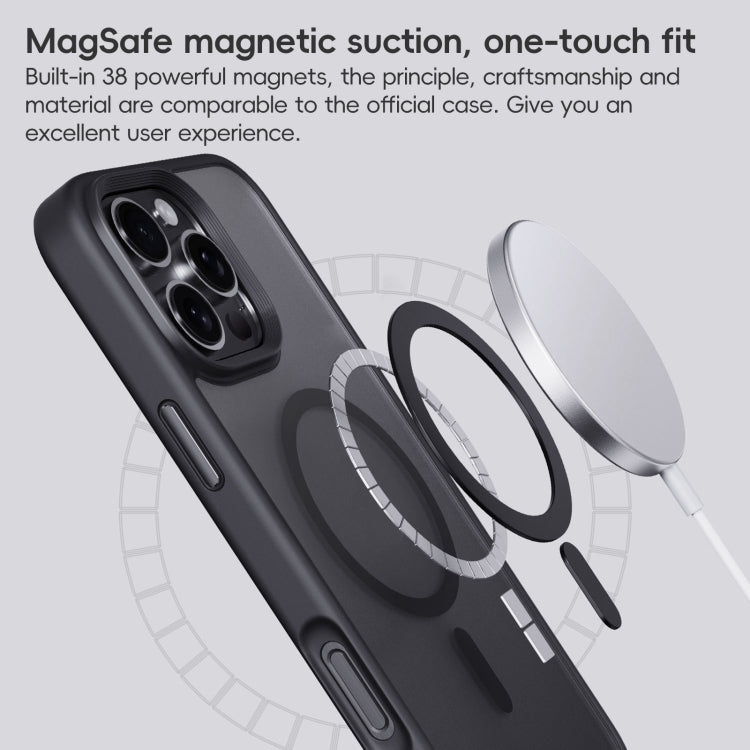 For iPhone 16 Frosted MagSafe Magnetic Phone Case(White)