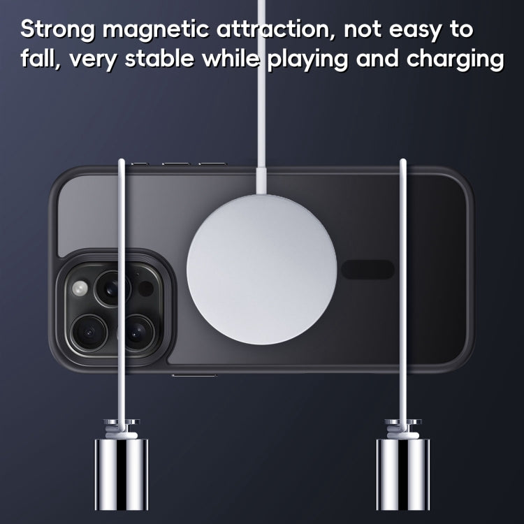 For iPhone 16 Frosted MagSafe Magnetic Phone Case(White)
