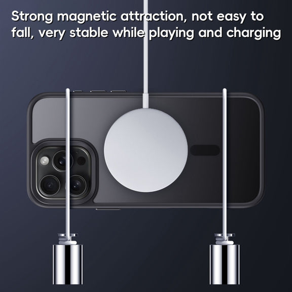 For iPhone 16 Frosted MagSafe Magnetic Phone Case(White)