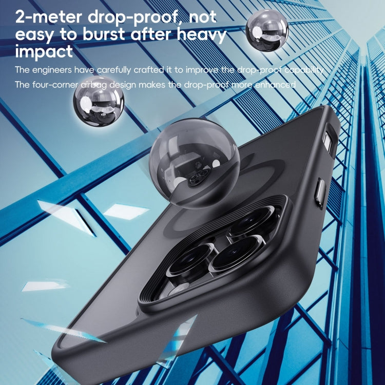 For iPhone 16 Pro Frosted MagSafe Magnetic Phone Case(Black)