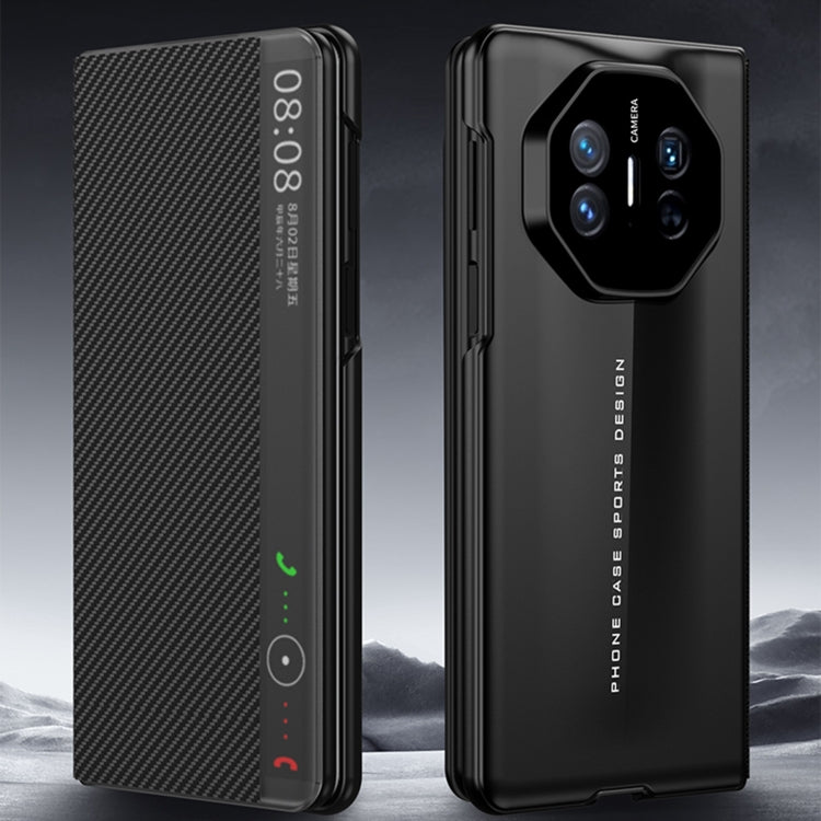 For Huawei Mate X5 GKK Blade Flip PU Phone Case(Carbon Fiber)
