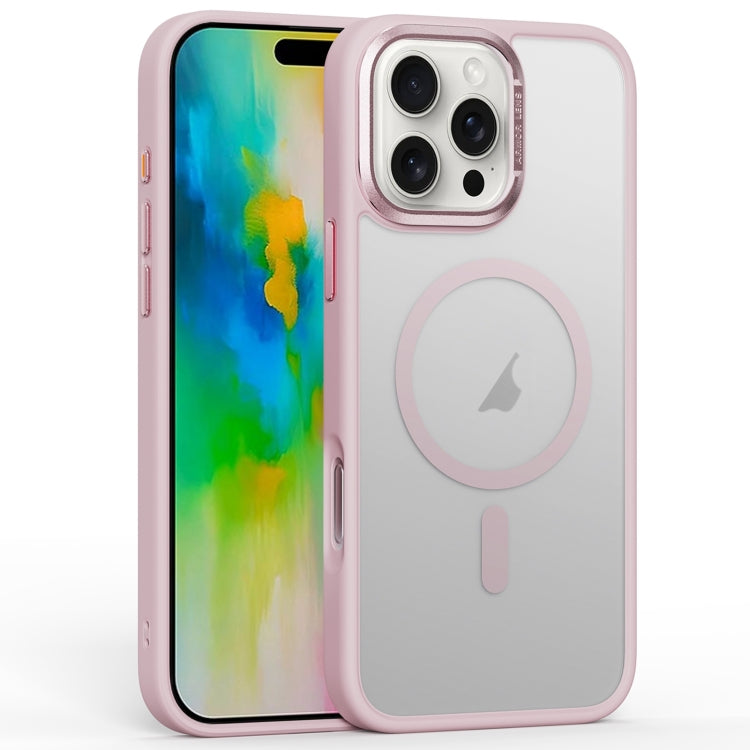 For iPhone 16 Pro Max Frosted MagSafe Magnetic Phone Case(Pink)