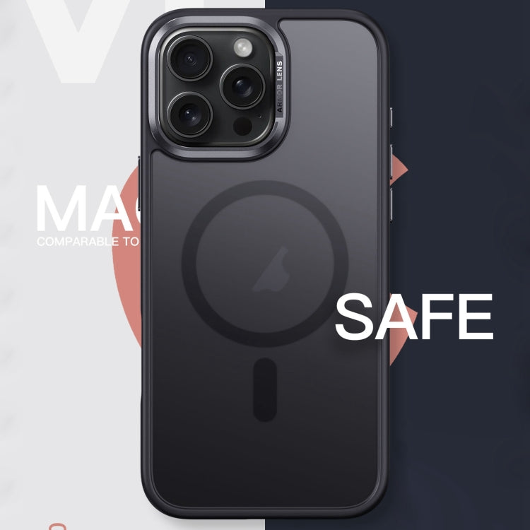 For iPhone 16 Pro Max Frosted MagSafe Magnetic Phone Case(Black)