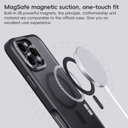 For iPhone 16 Frosted MagSafe Magnetic Phone Case(White)