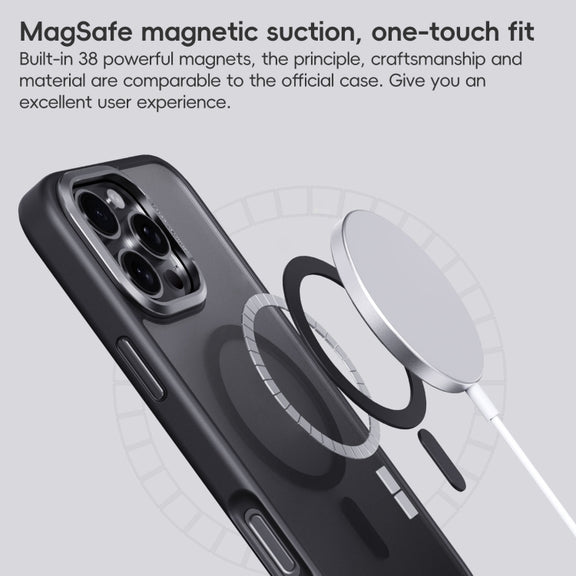 For iPhone 16 Plus Frosted MagSafe Magnetic Phone Case(Grey)