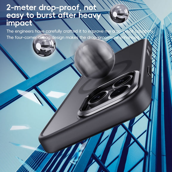 For iPhone 16 Pro Max Frosted MagSafe Magnetic Phone Case(Black)