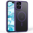 For iPhone 16 Plus Frosted Lens Holder MagSafe Magnetic Phone Case(Puprle) - free shipping - PMC TechLife - Order now!