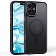 For iPhone 16 Frosted Lens Holder MagSafe Magnetic Phone Case(Black) - iPhone 16 Cases by PMC TechLife | Online Shopping South Africa | PMC TechLife | Buy Now Pay Later Mobicred