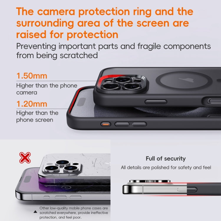 For iPhone 16 Pro Fine Hole Frosted MagSafe Magnetic Phone Case(Grey)