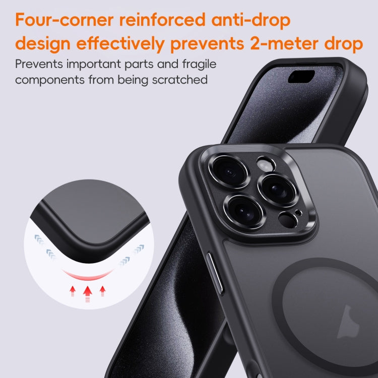 For iPhone 16 Plus Fine Hole Frosted MagSafe Magnetic Phone Case(Grey)
