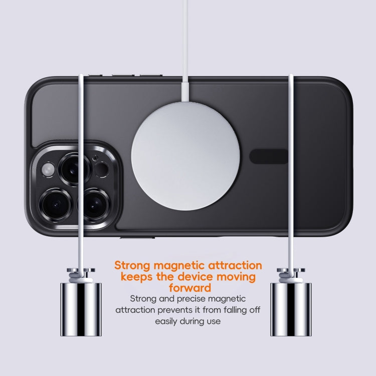 For iPhone 16 Pro Fine Hole Frosted MagSafe Magnetic Phone Case(Grey)